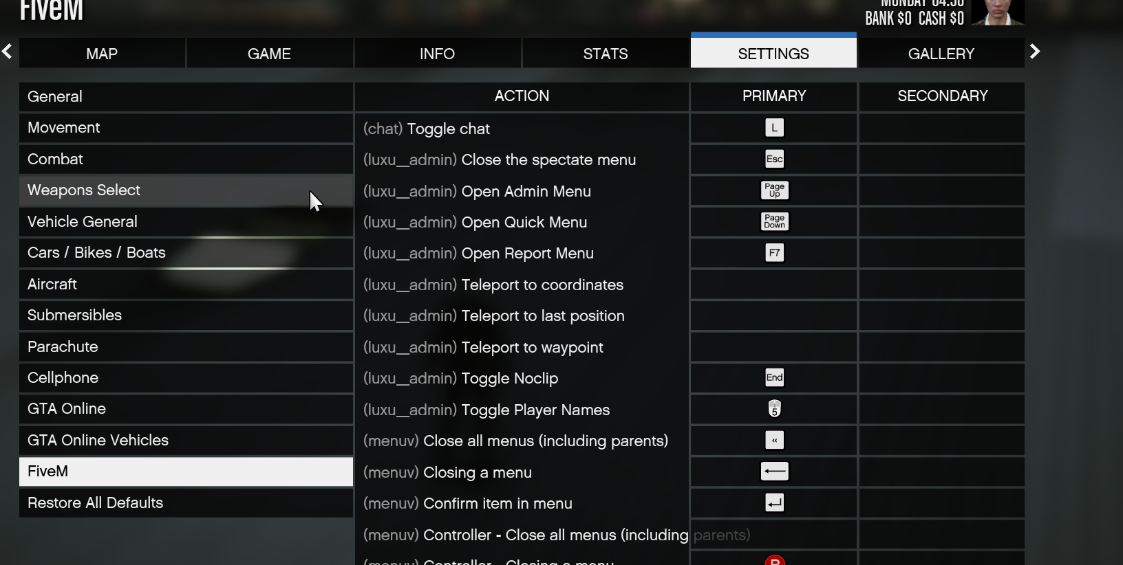 keybinds